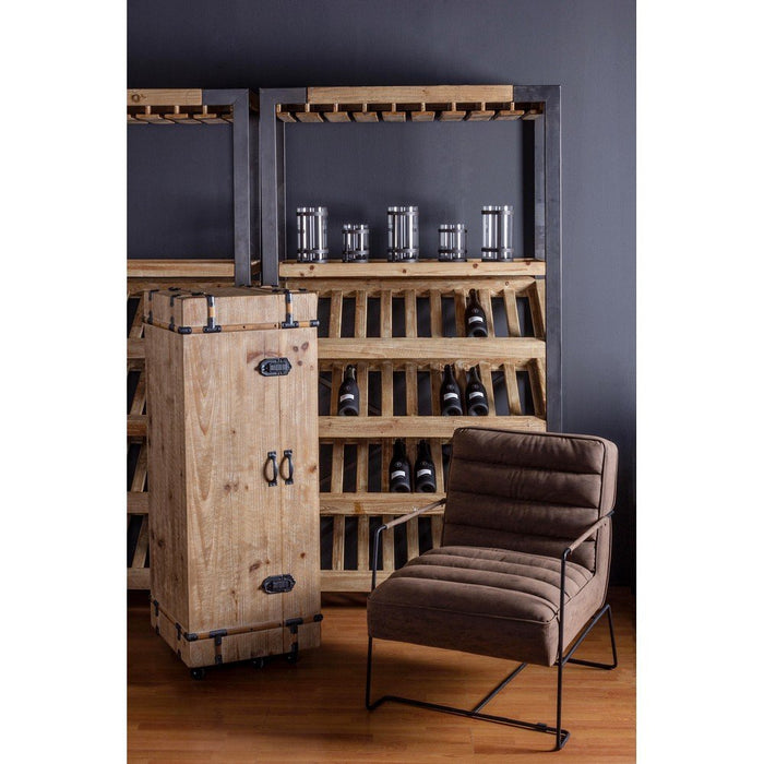 Mobile Portabottiglie Legno Nero Industriale da Interno - MASON