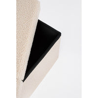 Set 2 Pouf Contenitore in Bouclé Beige Moderno da Interno - MARTIN