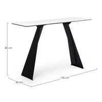 Consolle Ceramica Bianco Moderna da Interno 120x40 - MARTHA