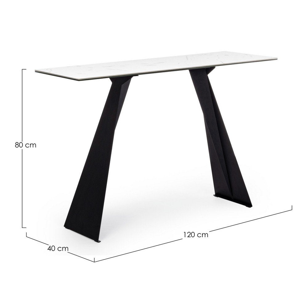 Consolle Ceramica Bianco Moderna da Interno 120x40 - MARTHA