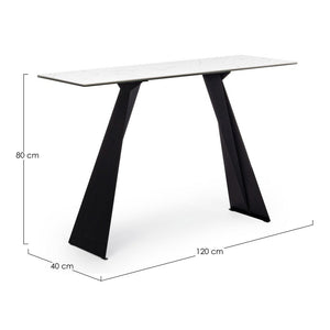 Consolle Ceramica Bianco Moderna da Interno 120x40 - MARTHA