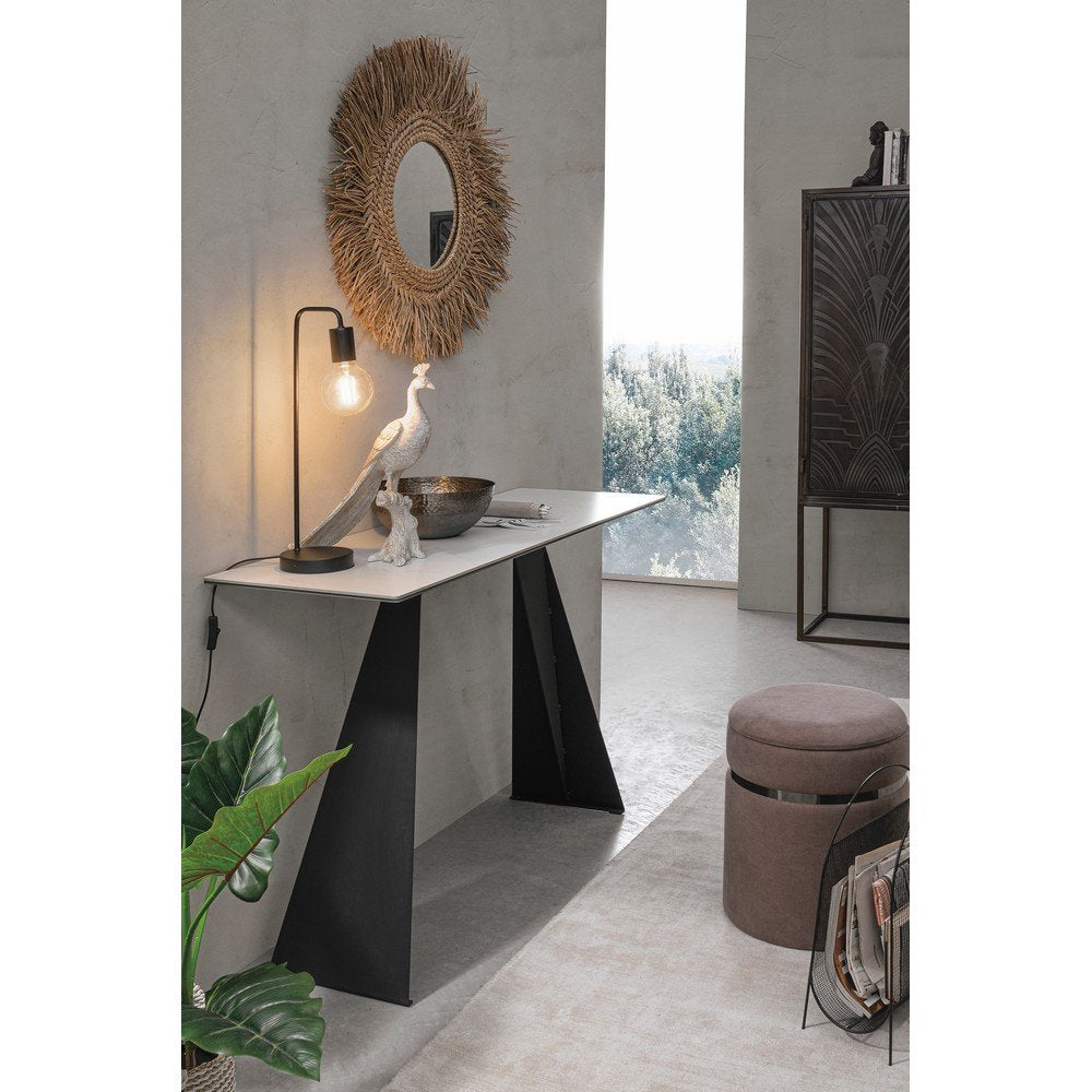 Consolle Ceramica Bianco Moderna da Interno 120x40 - MARTHA