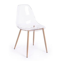 Set 4 Sedie Resina Bianca Scandinava da Interno - MARISSA Colore: Trasparente