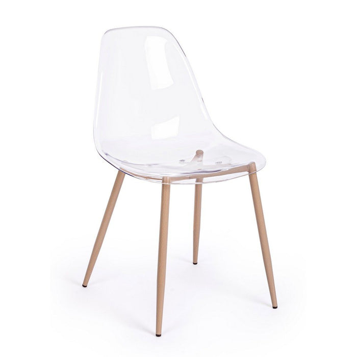 Set 4 Sedie Resina Bianca Scandinava da Interno - MARISSA Colore: Trasparente