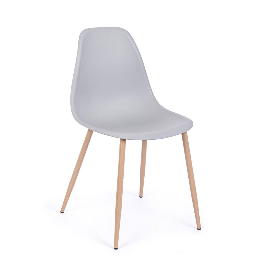 Set 4 Sedie Resina Bianca Scandinava da Interno - MARISSA Colore: Grigio