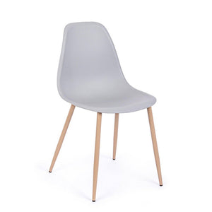 Set 4 Sedie Resina Bianca Scandinava da Interno - MARISSA Colore: Grigio