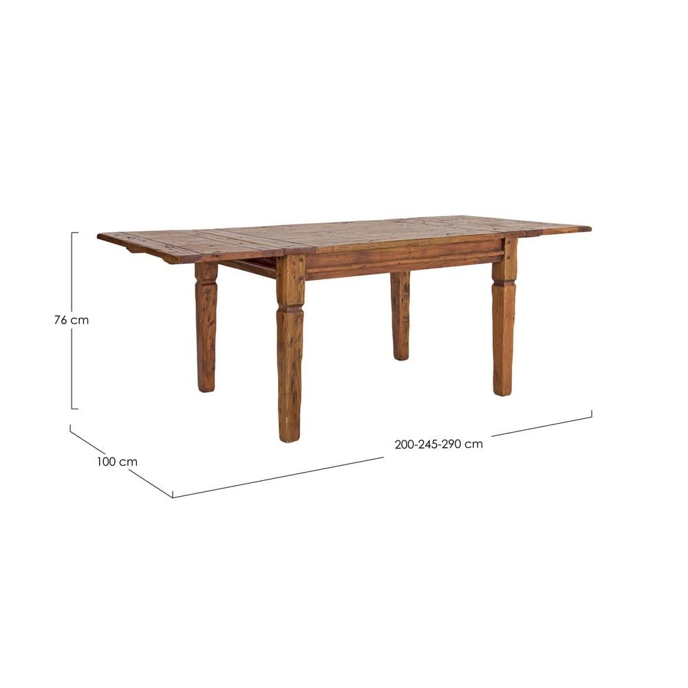 Tavolo Allungabile Legno Naturale Rustico da Interni 290x100 - MANSION