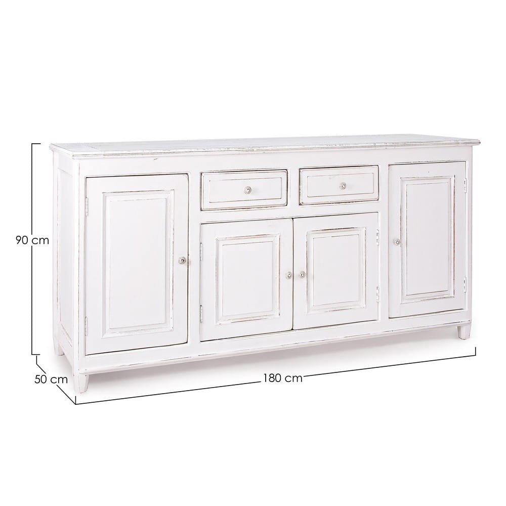 Credenza Legno Bianco Shabby da Interno - MAEVE