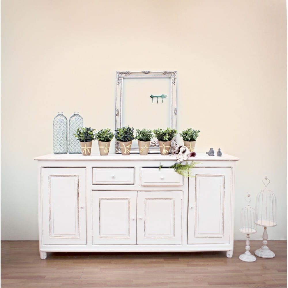 Credenza Legno Bianco Shabby da Interno - MAEVE