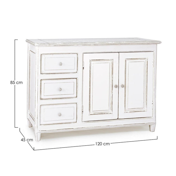 Credenza Legno Bianco Rustico da Interno - MAEVE