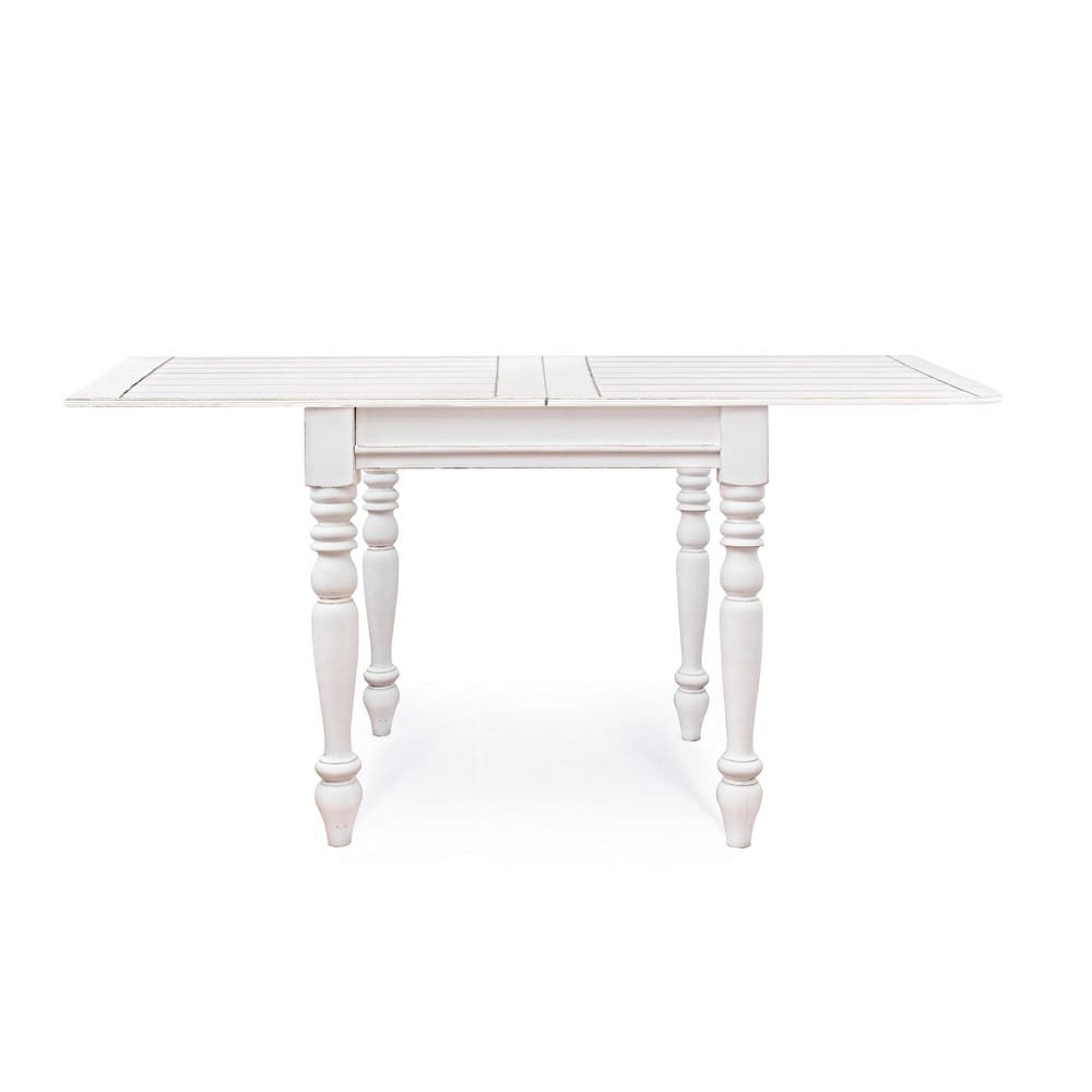 Tavolo Allungabile Legno Bianco Rustico da Interno 80/160x80 - MAEVE