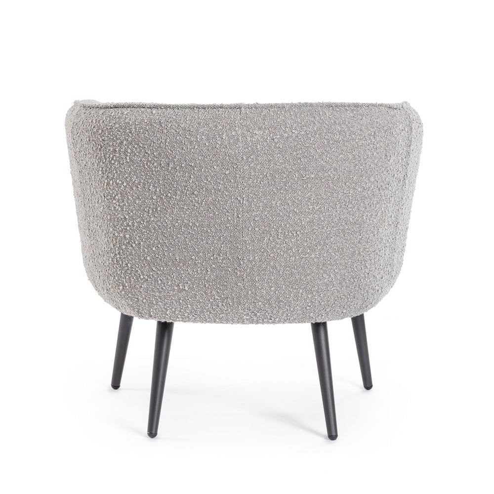 Poltrona Grigio Bouclé Moderna da Interno - MAE