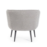 Poltrona Grigio Bouclé Moderna da Interno - MAE