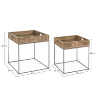 Tavolini Legno Marrone Industrial da Interno - LUNA