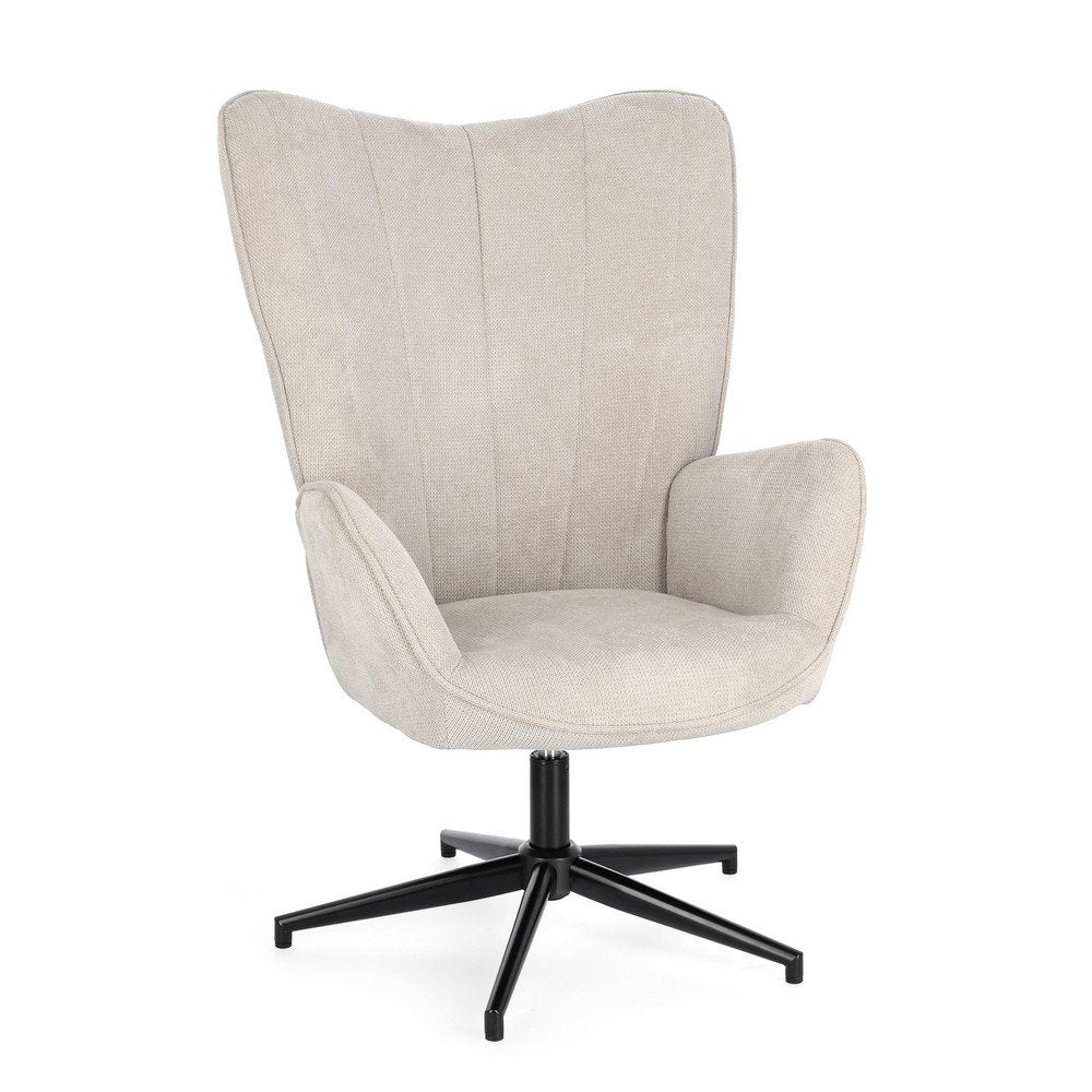 Poltrona Tessuto Verde Moderna da Interno - LUCILLE Colore: Beige