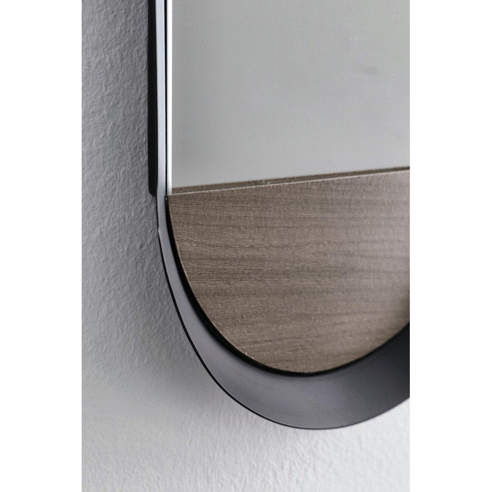 Specchio Acciaio Nero Moderno da Parete 23x100 cm - LUCIA