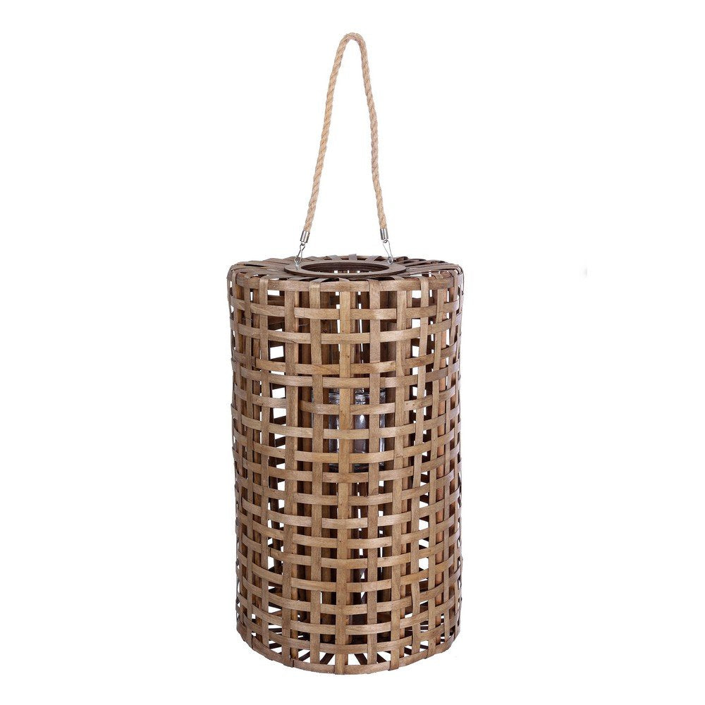 Set 2 Lanterne in Iuta Marrone Rustico da Esterno - LONG