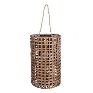 Set 2 Lanterne in Iuta Marrone Rustico da Esterno - LONG