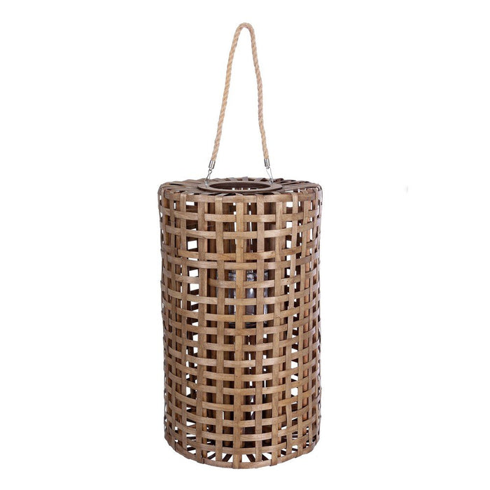 Set 2 Lanterne in Iuta Marrone Rustico da Esterno - LONG