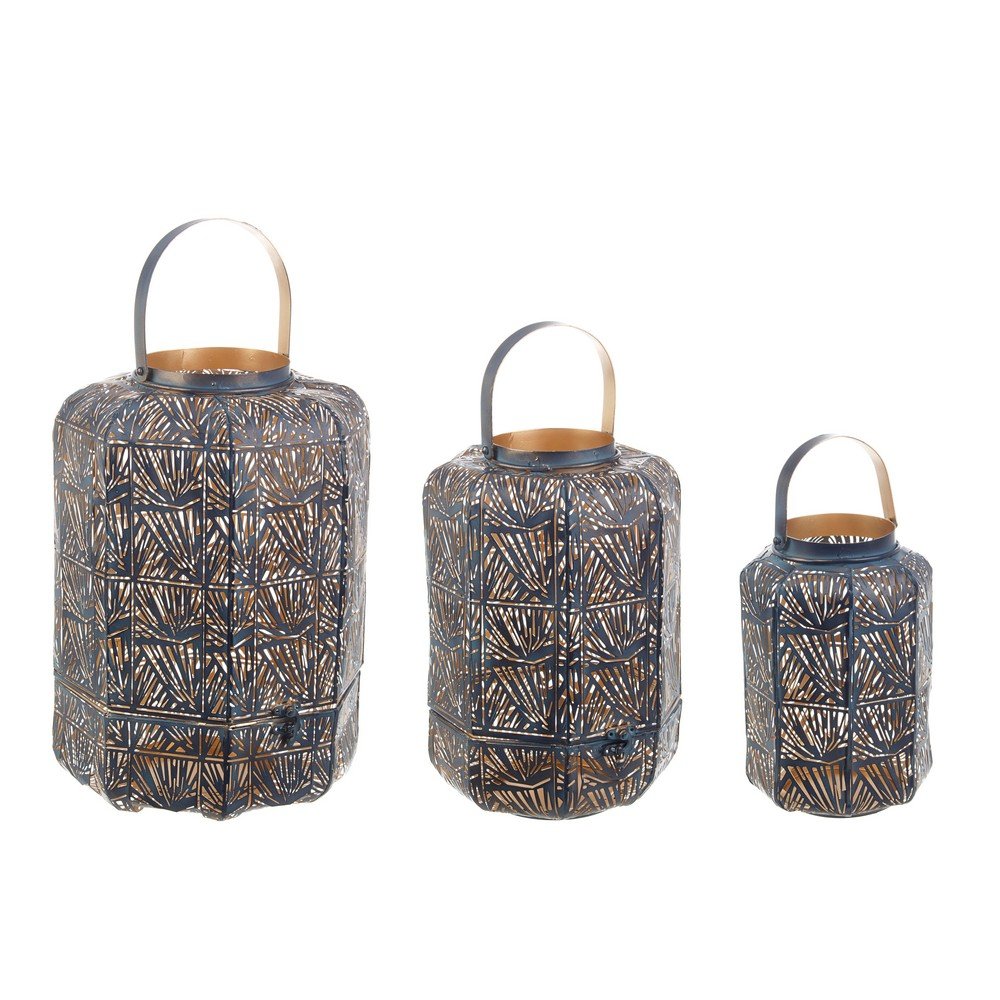 Lanterna Metallo Blu Stile Moderno da Interno - LING