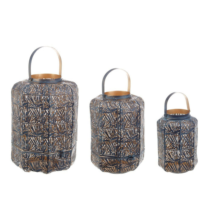 Lanterna Metallo Blu Stile Moderno da Interno - LING