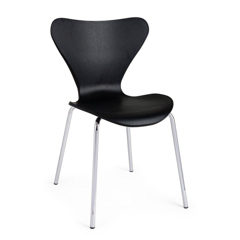 Set 4 Sedie Resina Grigio Moderne da Interno - LINDSAY Colore: Nero