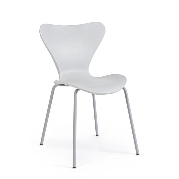 Set 4 Sedie Resina Grigio Moderne da Interno - LINDSAY Colore: Grigio