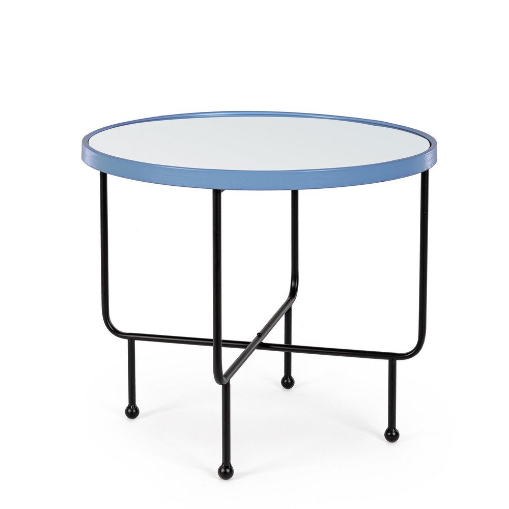Tavolino con Specchio Acciaio Azzurro Moderno 58,5 cm - LILA