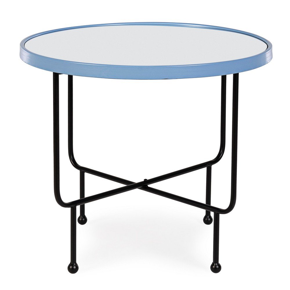 Tavolino con Specchio Acciaio Azzurro Moderno 58,5 cm - LILA