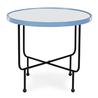 Tavolino con Specchio Acciaio Azzurro Moderno 58,5 cm - LILA
