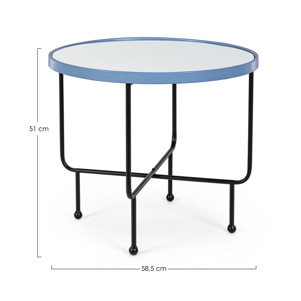 Tavolino con Specchio Acciaio Azzurro Moderno 58,5 cm - LILA