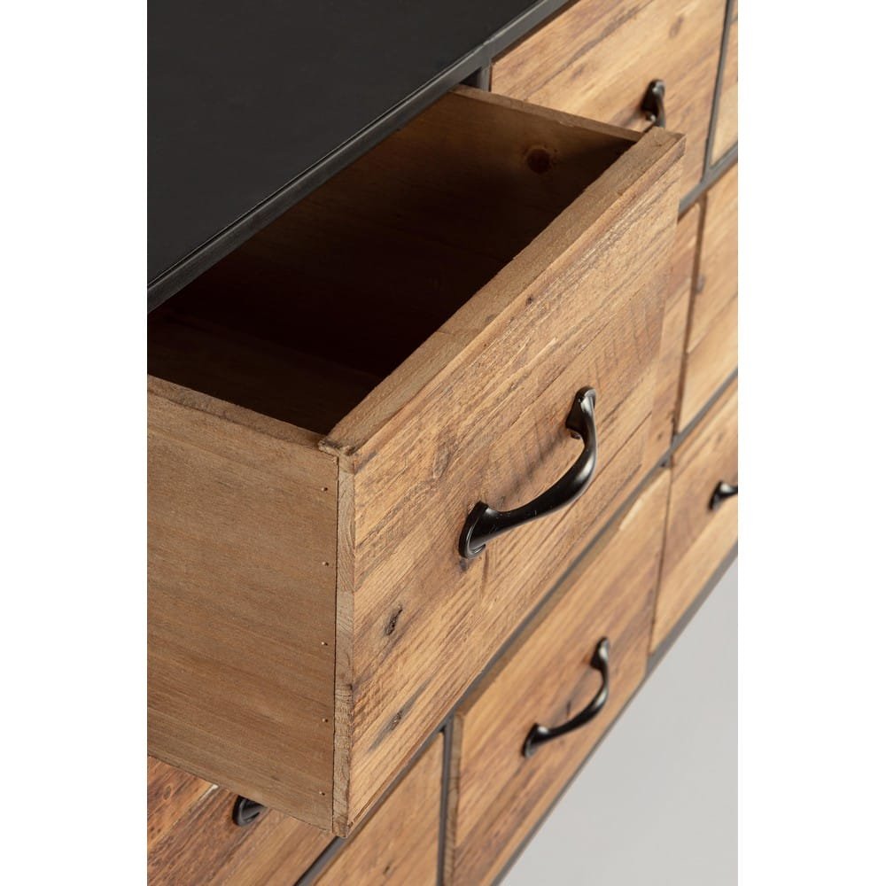 Cassettiera Legno Naturale Industriale da Interno H95,5 - LIDIA