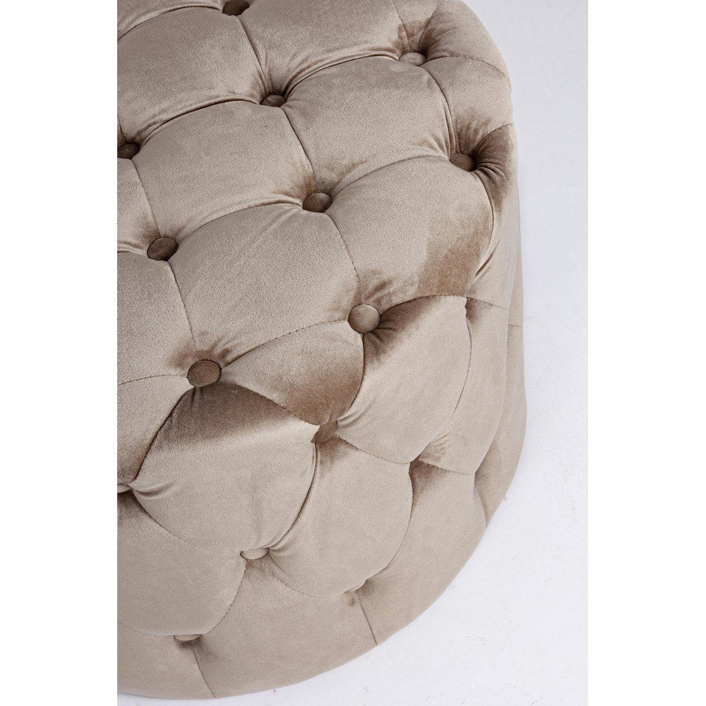 Pouf in Velluto Tortora Moderno da Interni - LEWIS