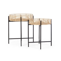 Tavolino Rotondo Acciaio Nero Stile Moderno da Interno - LENNY