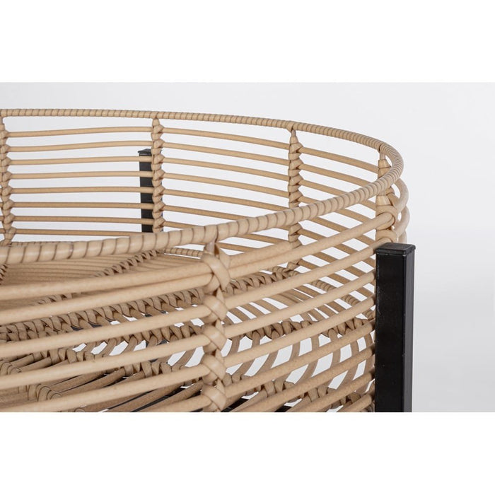 Tavolino Rotondo Acciaio Nero Stile Moderno da Interno - LENNY