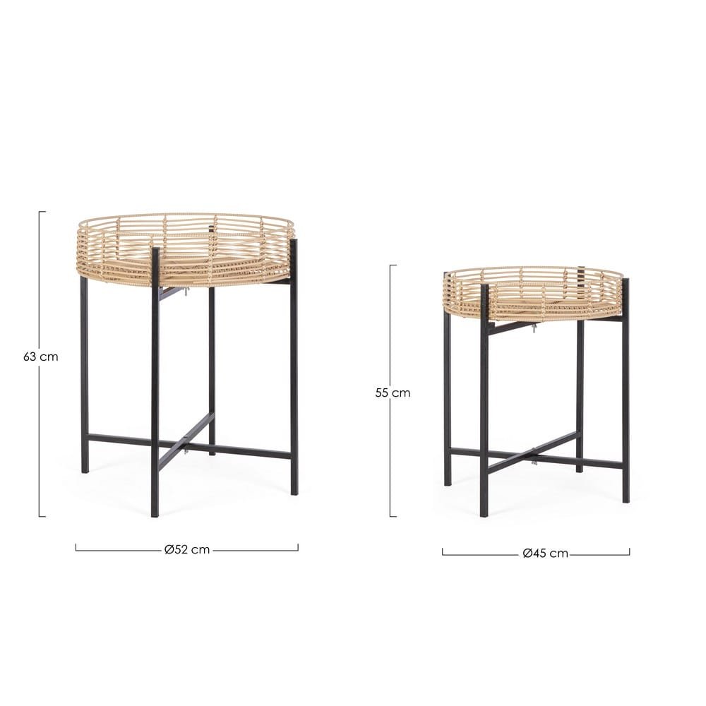 Tavolino Rotondo Acciaio Nero Stile Moderno da Interno - LENNY