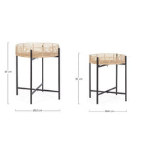 Tavolino Rotondo Acciaio Nero Stile Moderno da Interno - LENNY