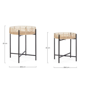 Tavolino Rotondo Acciaio Nero Stile Moderno da Interno - LENNY