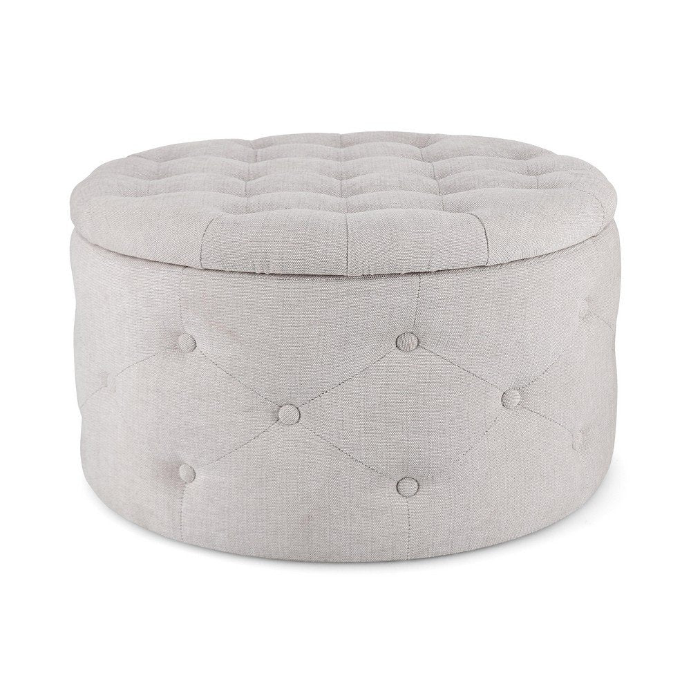 Pouf Contenitore in Tessuto Grigio Moderno da Interno - LEE Colore: Grigio