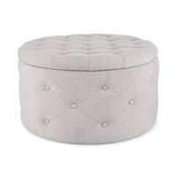 Pouf Contenitore in Tessuto Grigio Moderno da Interno - LEE Colore: Grigio