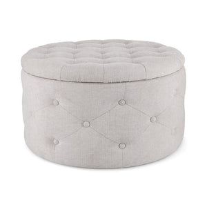 Pouf Contenitore in Tessuto Grigio Moderno da Interno - LEE Colore: Grigio