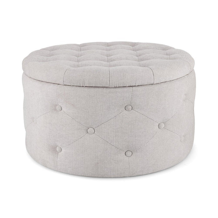 Pouf Contenitore in Tessuto Grigio Moderno da Interno - LEE Colore: Grigio