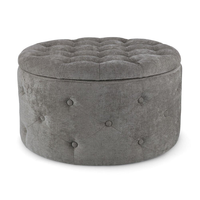 Pouf Contenitore in Tessuto Grigio Moderno da Interno - LEE Colore: Grigio