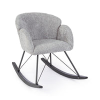 Poltrona Dondolo Tessuto Viola Stile Scandinavo da Interni - LANCE Colore: Grigio