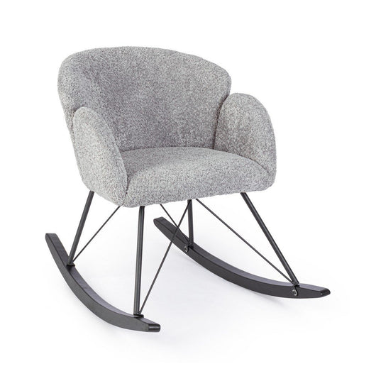 Poltrona Dondolo Tessuto Viola Stile Scandinavo da Interni - LANCE Colore: Grigio