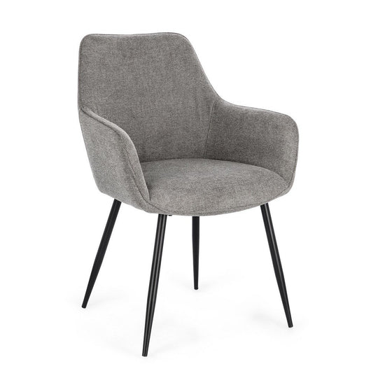 Set 2 Sedie con Braccioli Tessuto Beige Moderno da Interni - KYLE Colore: Nero