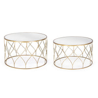 Tavolini Vetro Oro Moderni da Interno - KENNETH