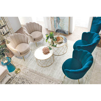 Tavolini Vetro Oro Moderni da Interno - KENNETH