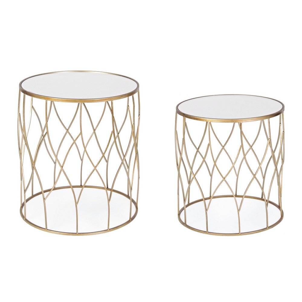 Tavolini Vetro Oro Moderni da Interno - KENNETH