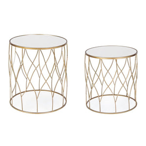 Tavolini Vetro Oro Moderni da Interno - KENNETH